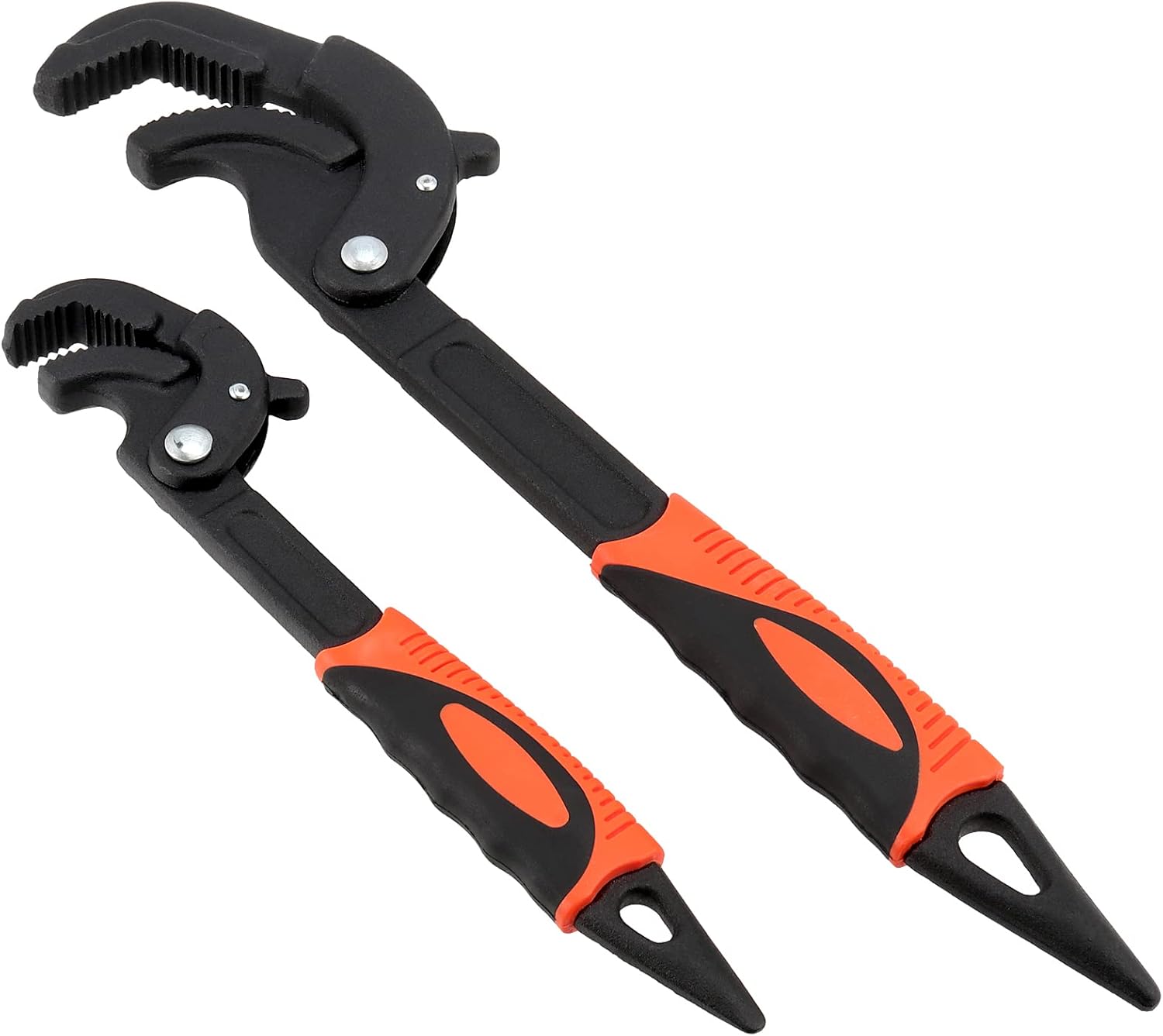4 PCS Multi-Function Adjustable Wrench, 0.6-1.2" & 1.2-2.4" Self Adjusting Spanner Wrench, Universal Power Grip Pipe Wrench, 10 Inch and 15 Inch