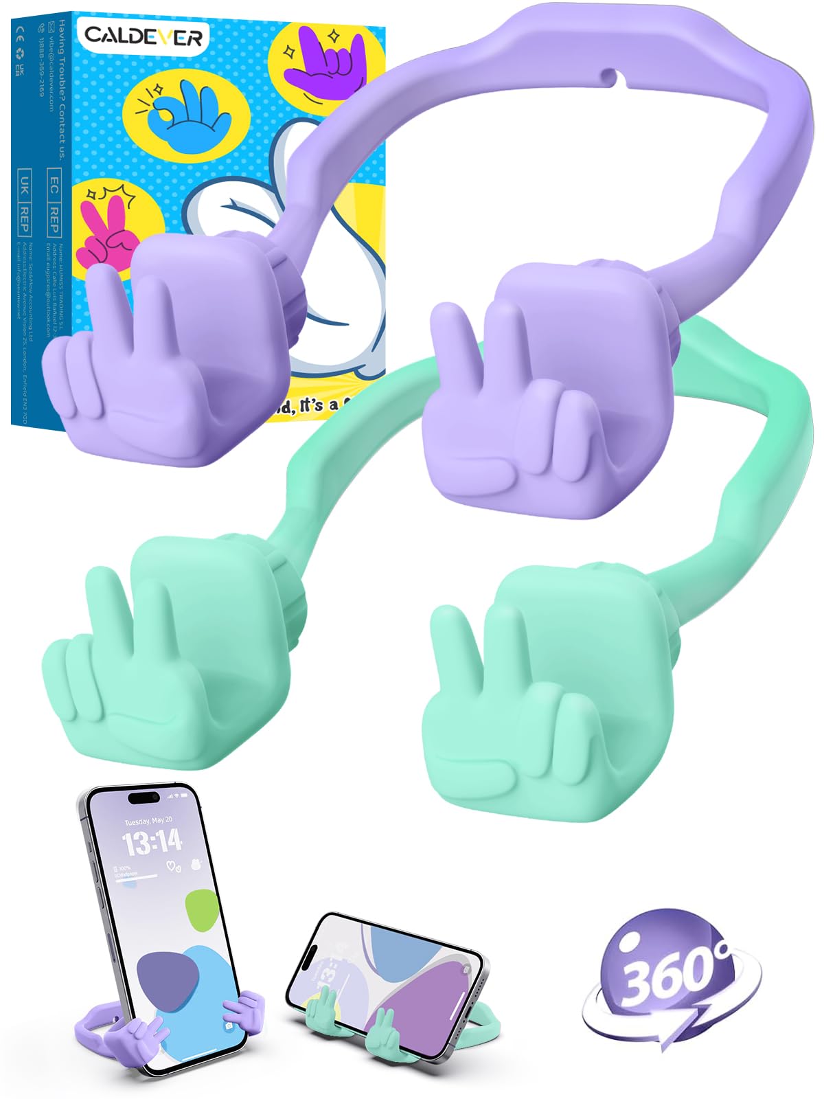Valentines Day Gifts for Teens Girls Kids Boys Cell Phone Stand: Upgrade Adjustable Peace Sign Thumbs Lazy Cell Phone Holder for Desk Cool Gadgets Birthday Gift for Women Her Men Teenage Easter Gifts