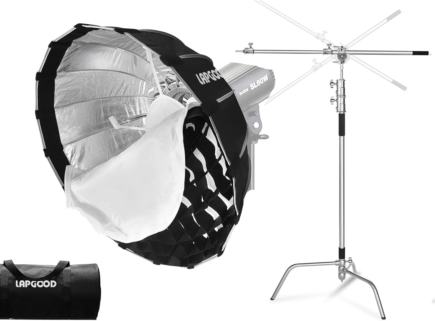 C Stand with Boom Arm 10.8ft Light Stand and Bowens Mount Softbox 36inch/90cm Kits