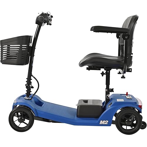 Electric 4-Wheel Mobility Scooter for Adults - 330lbs Max Weight, 20 Miles per Charge, Blue Power Wheelchair