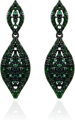 Vrouwen Strass Kristal Bruiloft Bruids 2 Blad Drop Dangle Kroonluchter Oorbellen