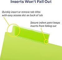 Vista 7 de Avery Separadores para carpetas de 3 anillas, juegos de 5 pestañas, separadores de carpeta de plástico de dos bolsillos con pestañas, multicolor, 3