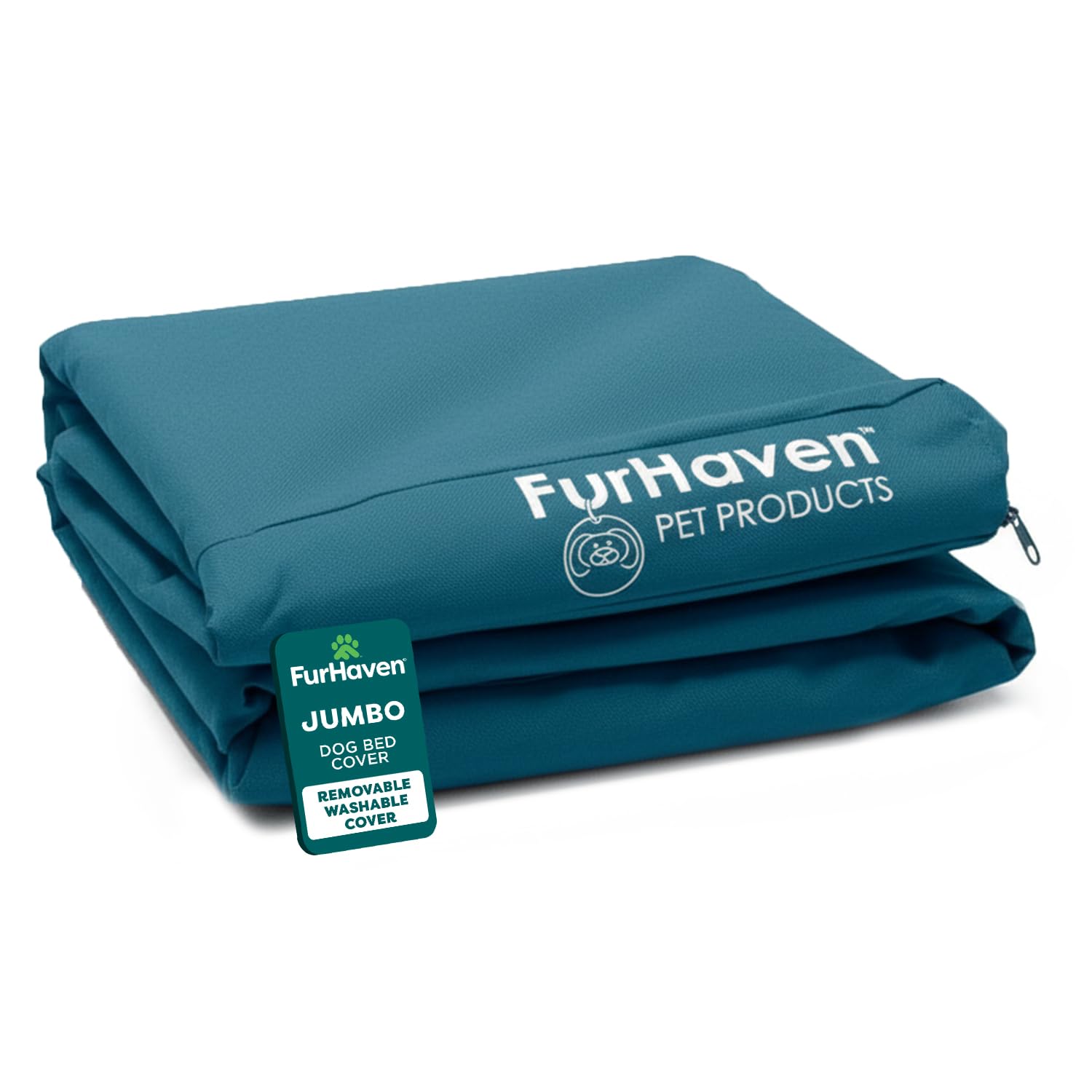 Replacement Dog Bed Cover Water-Resistant Indoor/Outdoor Logo Print Oxford Polycanvas Mattress, Washable - Deep Lagoon, Jumbo (X-Large)