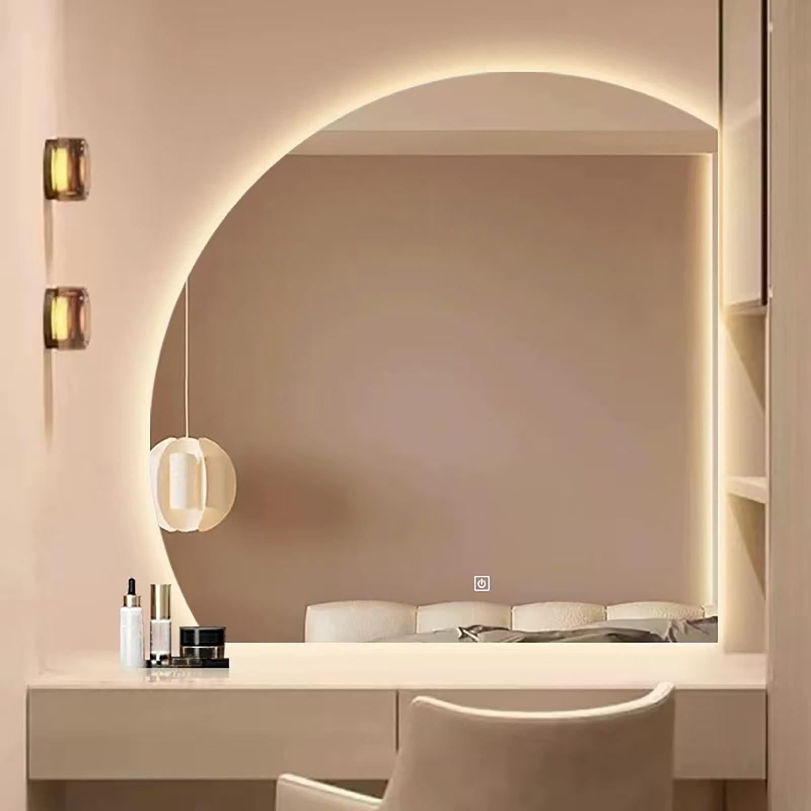Miroir LED salle de bain 80cm antibuée avec 3 couleurs de lumière réglables