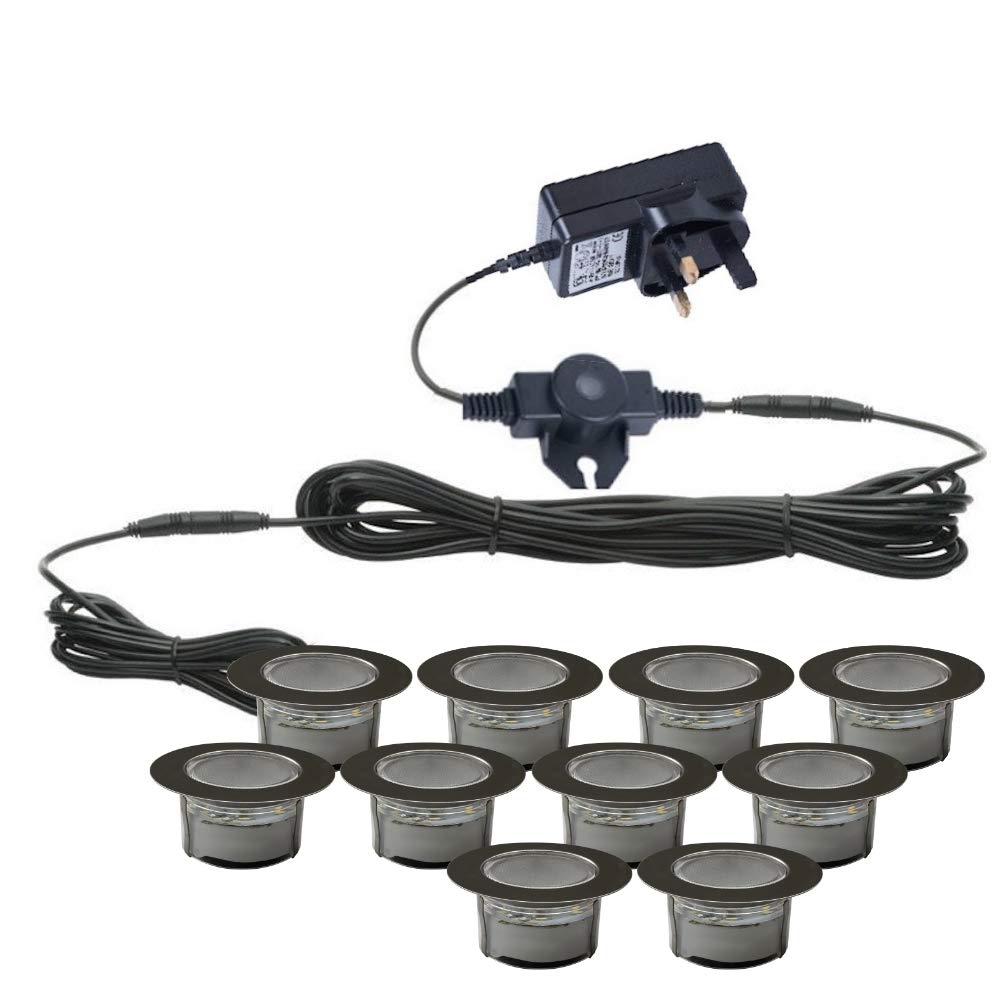 SET DI 10 - 30mm IP67 QUADRATO BLU LED DECKING / TERRA / ZOCCOLO KIT LUCE - Foto 9