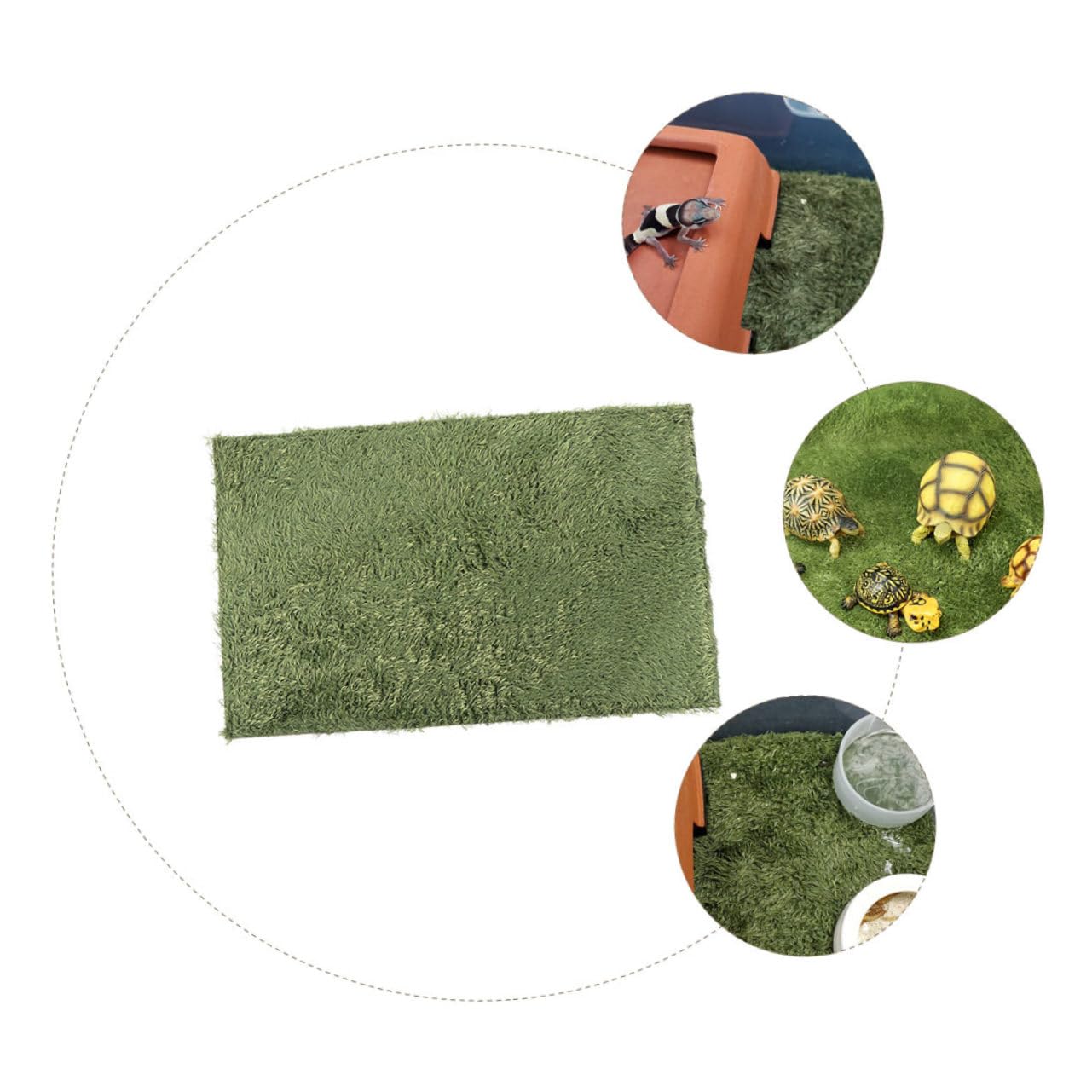 VANZACK Realistic Fake Lawn for Reptile Tank Lizard Tank Accessories Decorative Reptile Pad Artificial Grass Bearded Dragon Substrate