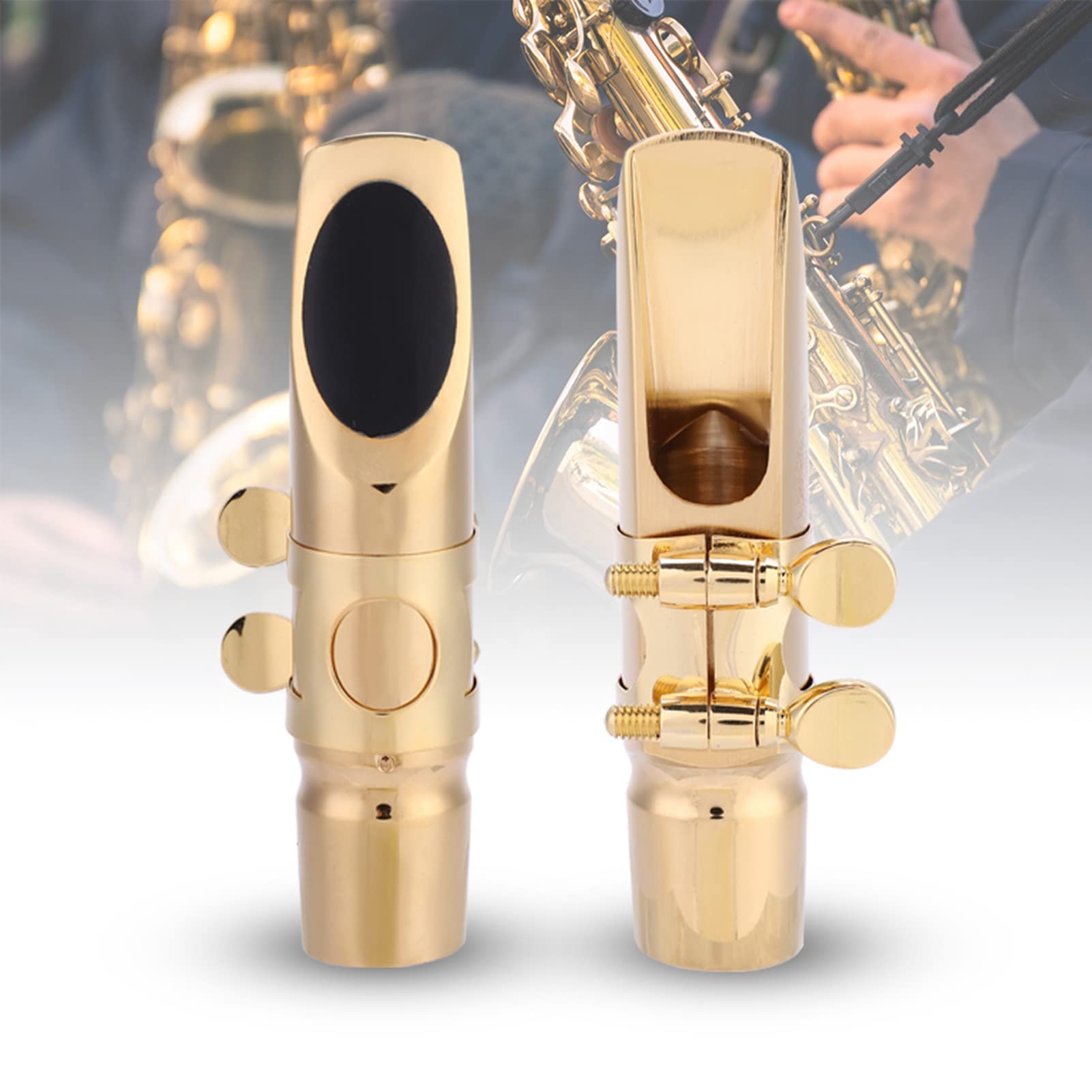 Boquilla para saxofn alto Eb Alto, boquilla de latn 6C para saxofn alto con almohadillas para