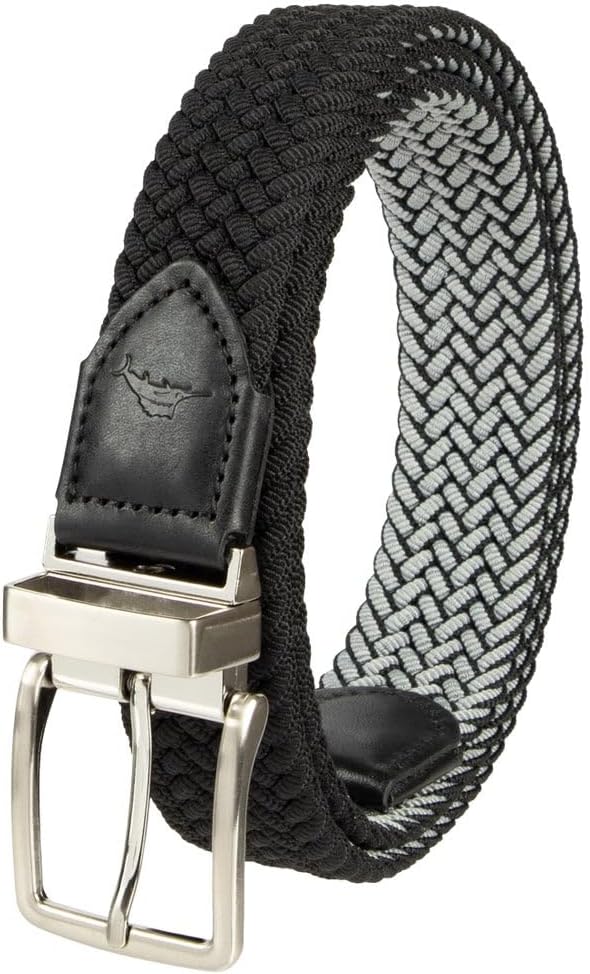 Tommy Bahama Men's Stretch Braided Reversible Belt, Adjustable Two-in-One Casual Belt