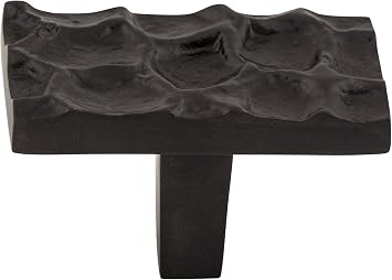Top Knobs TK303CB Cobblestone Collection 1-7/8" Cobblestone Rectangle Knob, Coal Black