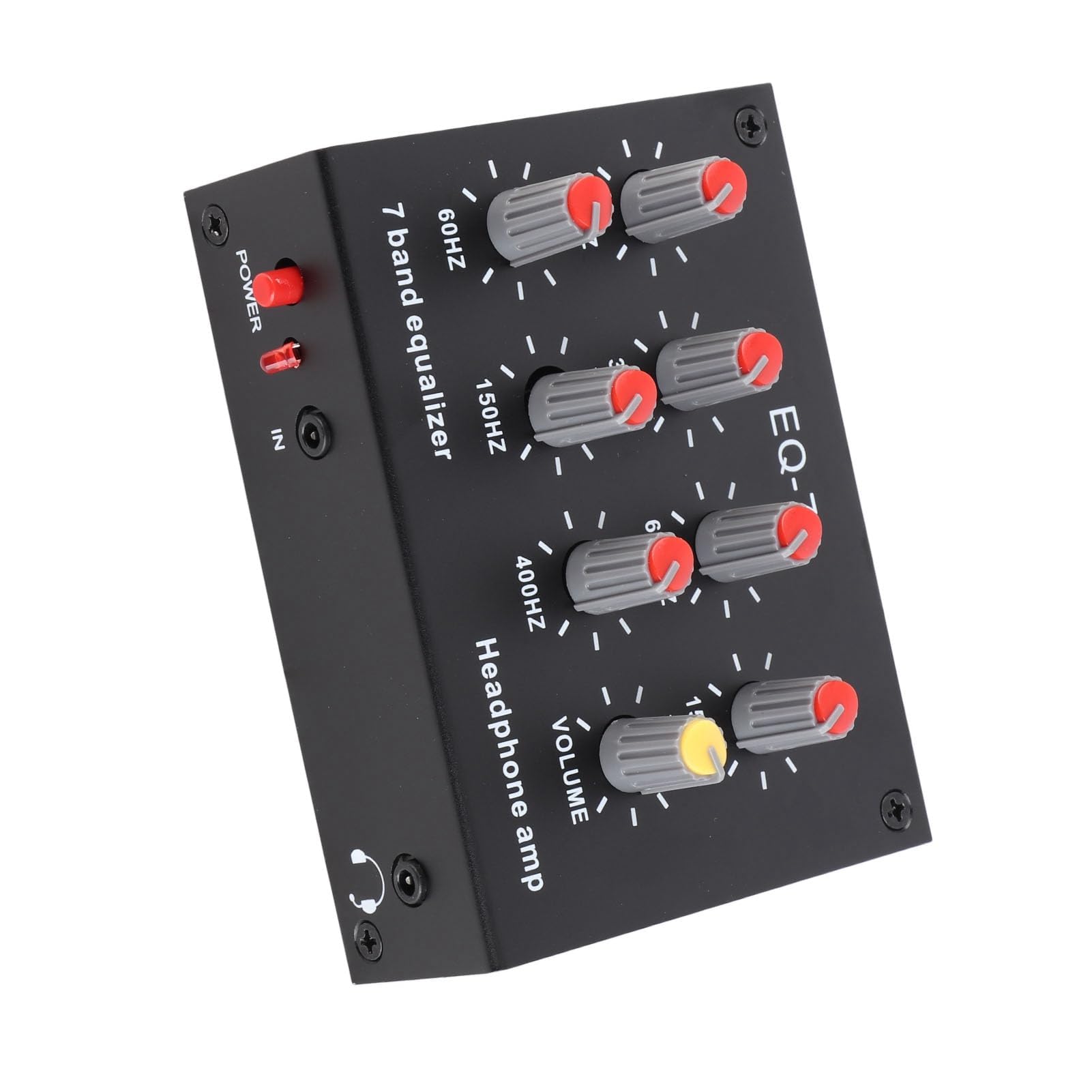 7 Band Sound Equalizer mit 5X Verstärkung und ±12 dB Einstellung Aluminiumgehäuse kompatibel mit Smartphones und Audioquellen