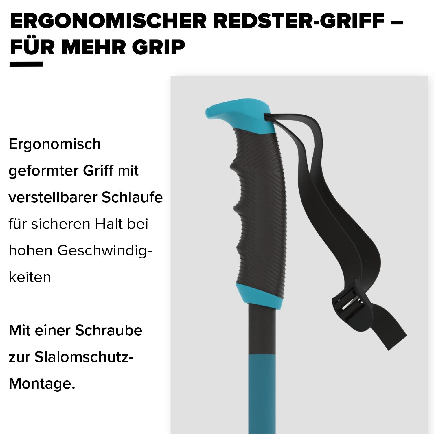 ATOMIC REDSTER Q Ski Poles – Lightweight Aluminum Poles With Ergonomic Grip – Various Sizes 1 thumbnail image