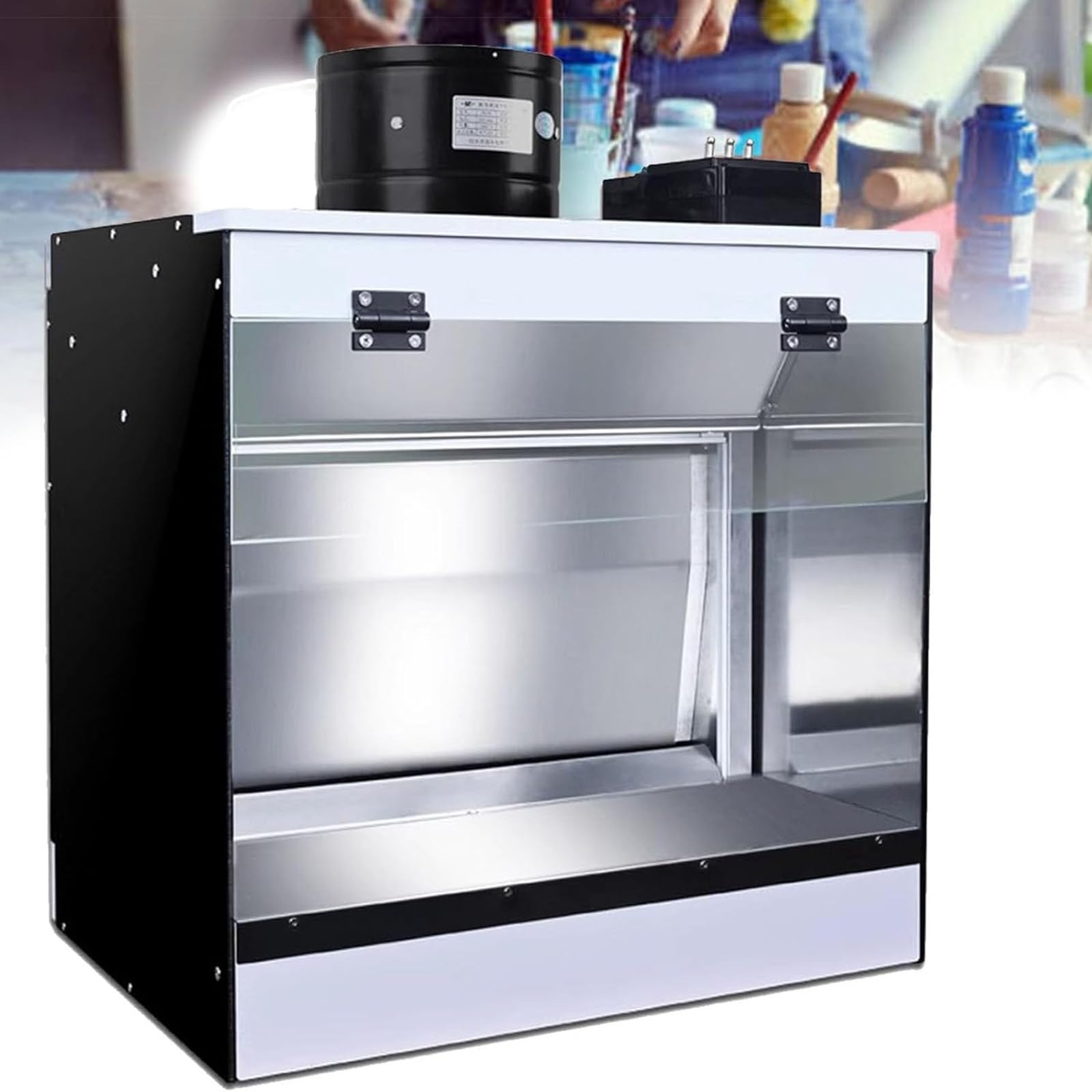 Cabina spray professionale per aerografo, 5500 K, cabina di verniciatura per hobby, con cascata, design compatto per pittura artigianale, caratteristiche tenda d'acqua per una facile pulizia