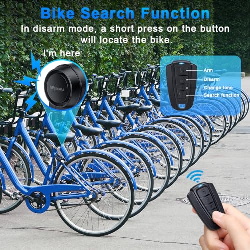 WSDCAM USB Rechargeable Bike Alarm with Remote, Wireless Vehicle Security Alarm System Anti Theft Vibration Motion Sensor Alarm for Car Trailer Motorcycle Scooter Ebike