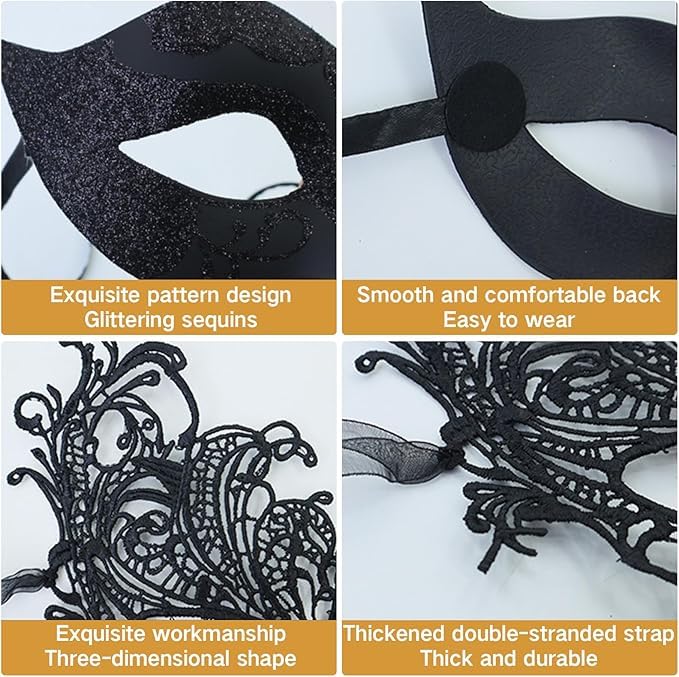 HAJXXMM Men Women Venetian Mask - Image 2