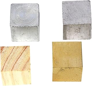 Mobestech High Density Blocks 4pcs Cube Group Wooden Block Copper Cubes Metal Element Cubes Density Cubes Set Metal Block Physics Aluminum Block