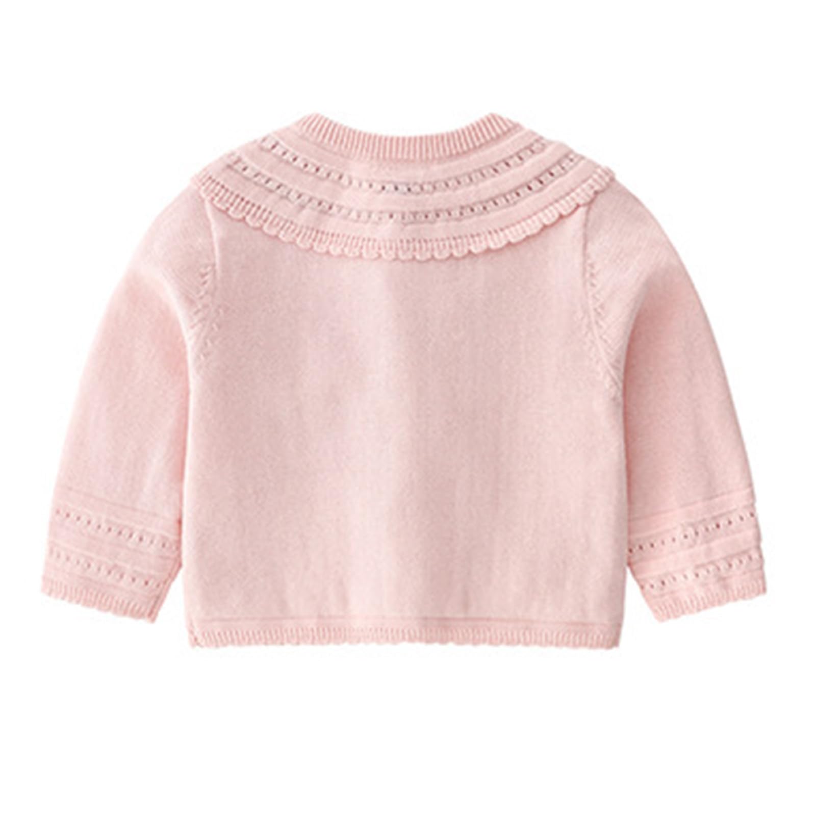 WWricotta Maglione lavorato a maglia di cotone per neonata neonata, autunno, tinta unita, maniche lunghe, cardigan445