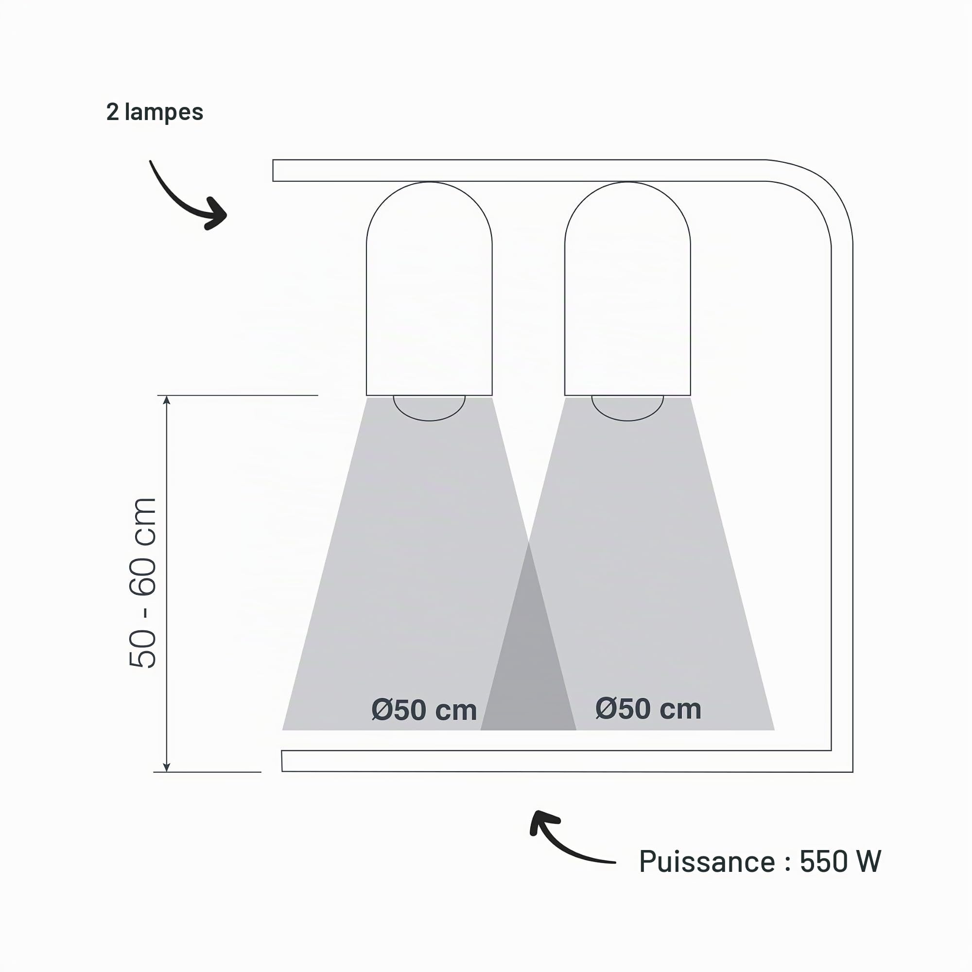 Lacor 69061 - Lampe chauffante à double infrarouge, qui garde chaud... | Ustensile professionnel durable; conçu pour un rendement optimal y nettoyage rapide et facile au lave-vaisselle