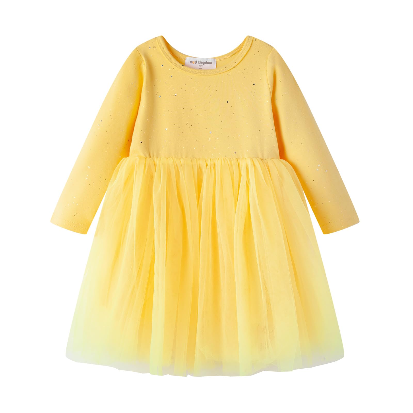 Mud Kingdom Espumosa Niñas Tutu Vestido de Manga Larga Liso Fiesta