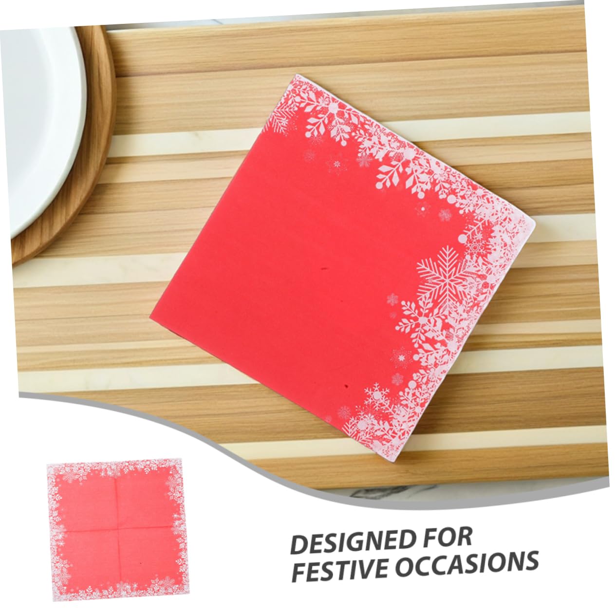 Beaupretty 120stücke Papierservietten mit Schneeflockenmotiv für Festessen Einweg-weihnachtsservietten Dekorativ Rot für Empfänge und Hochzeiten