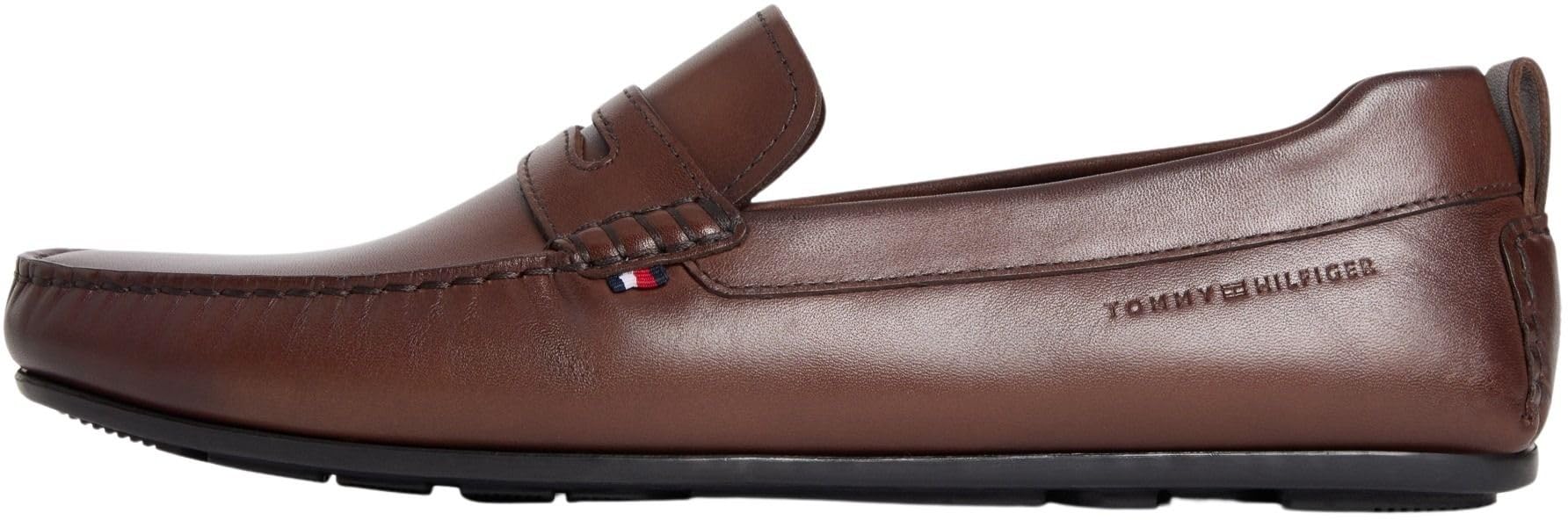 Tommy Hilfiger Leather Loafers Men's Dark Brown Size 42 (8)