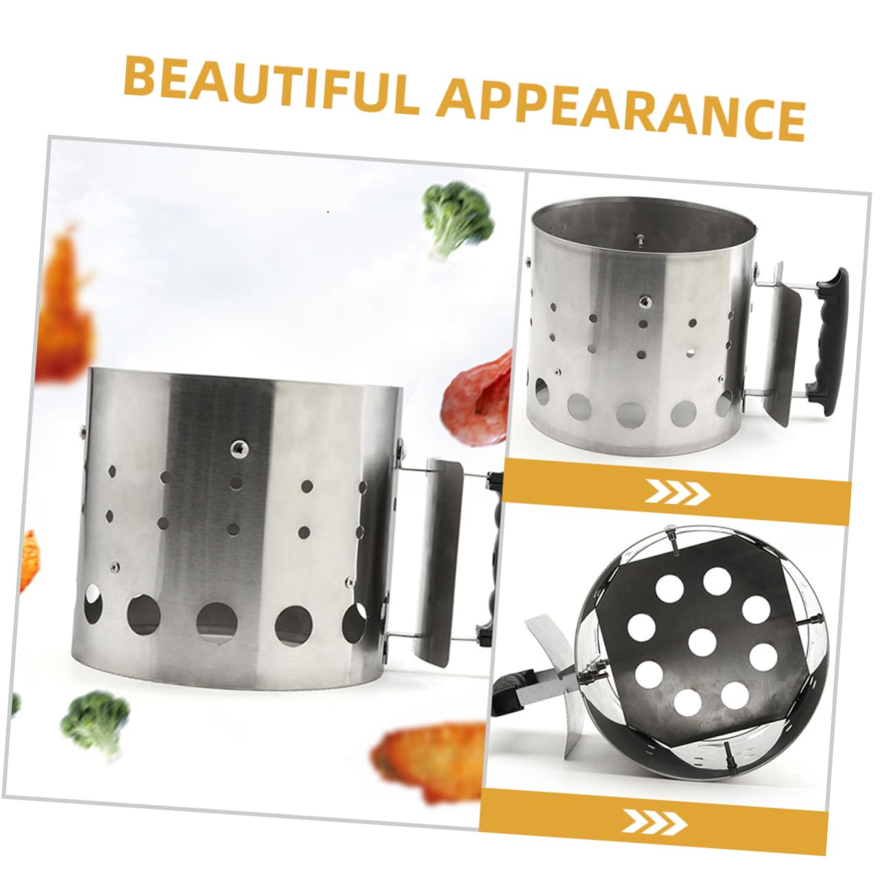 BESPORTBLE Ciminiera Accendifuoco Carbone in Acciaio Inox per Barbecue