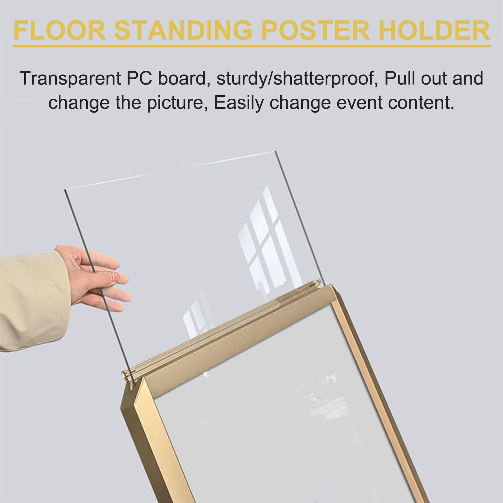 Soporte de póster de pedestal resistente, soporte para carteles publicitarios para interiores y exteriores, para bodas, fiestas en casa