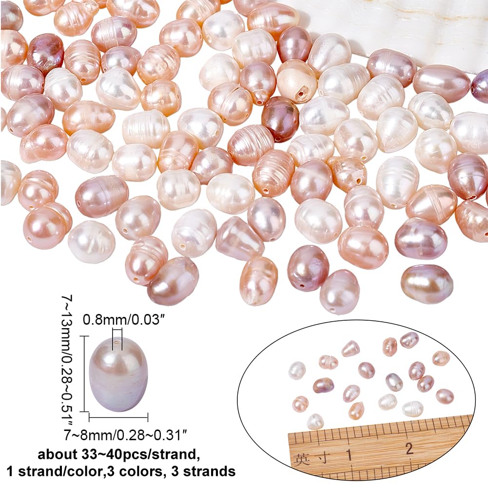 NBEADS Perle D'Acqua Dolce Naturali - 68pz, 2-3mm, Ovale, Colore Beige - Per Creazione Gioielli Fai Da Te