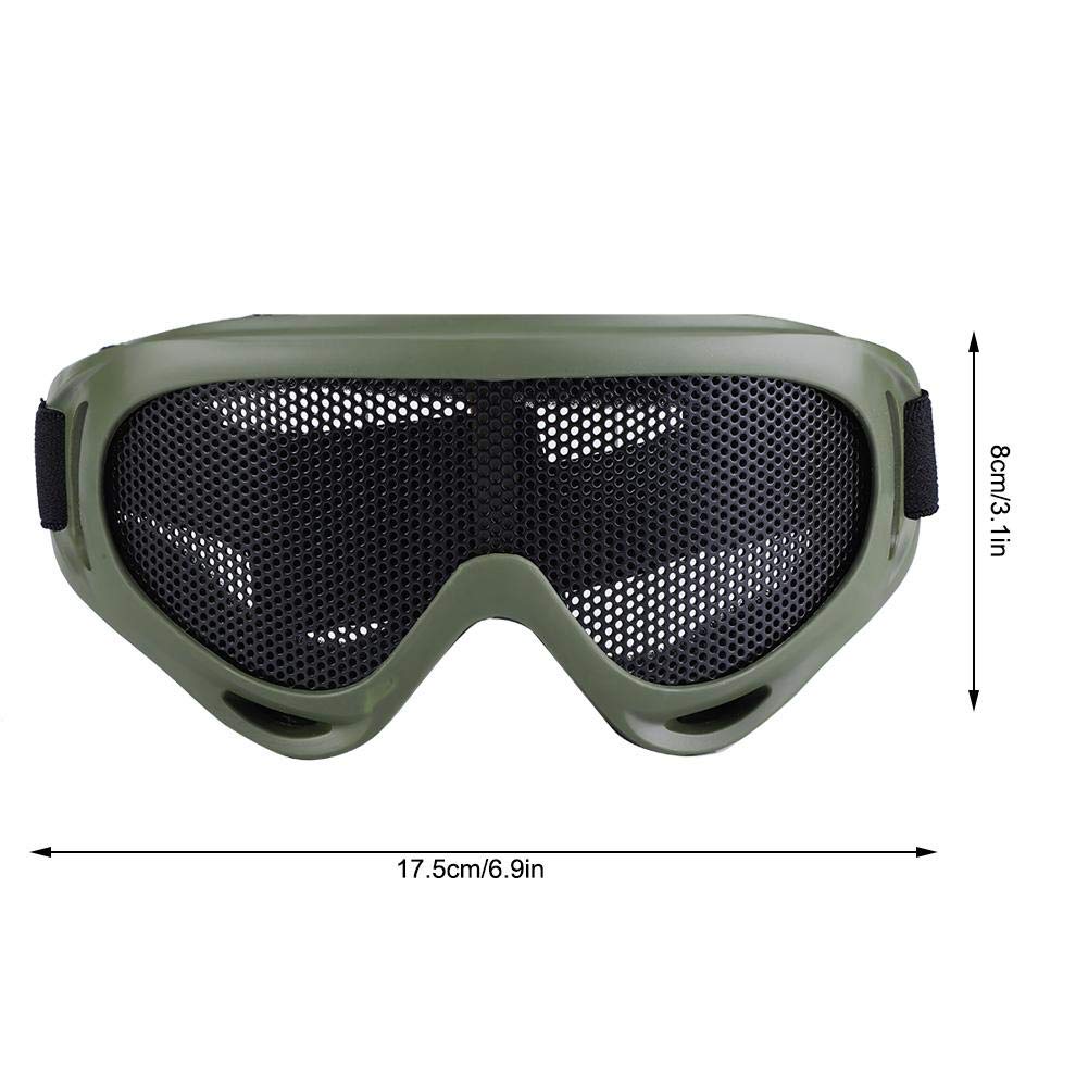 Tbest Occhiali da tiro tattici, occhiali da sole in metallo Airsoft Occhiali da sole tattici Occhiali in acciaio Occhiali da sole a metà viso per lo sport all'aria aperta(Colore dell'esercito)