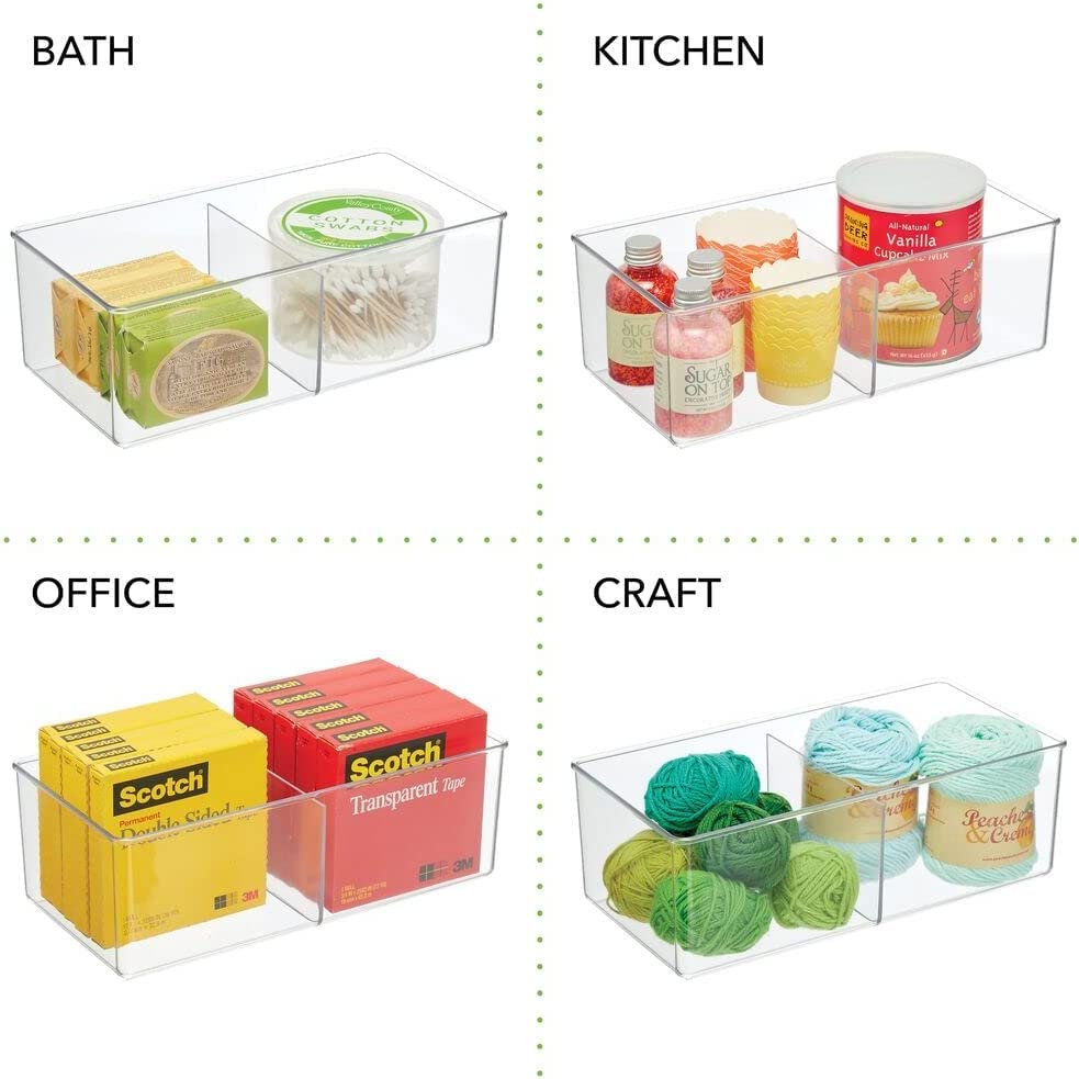 Image of Drawer and Closet Storage Bin | 2 Compartment Organizer | Perfect for Scarves Socks Bras and Underwear | Durable Shelf Organizer