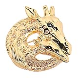 Gesamtmaße ca. 57 x 51mm Alfredo Pauly Couture-Schmuck Damen-Brosche Nadel Giraffe vergoldet Kristalle