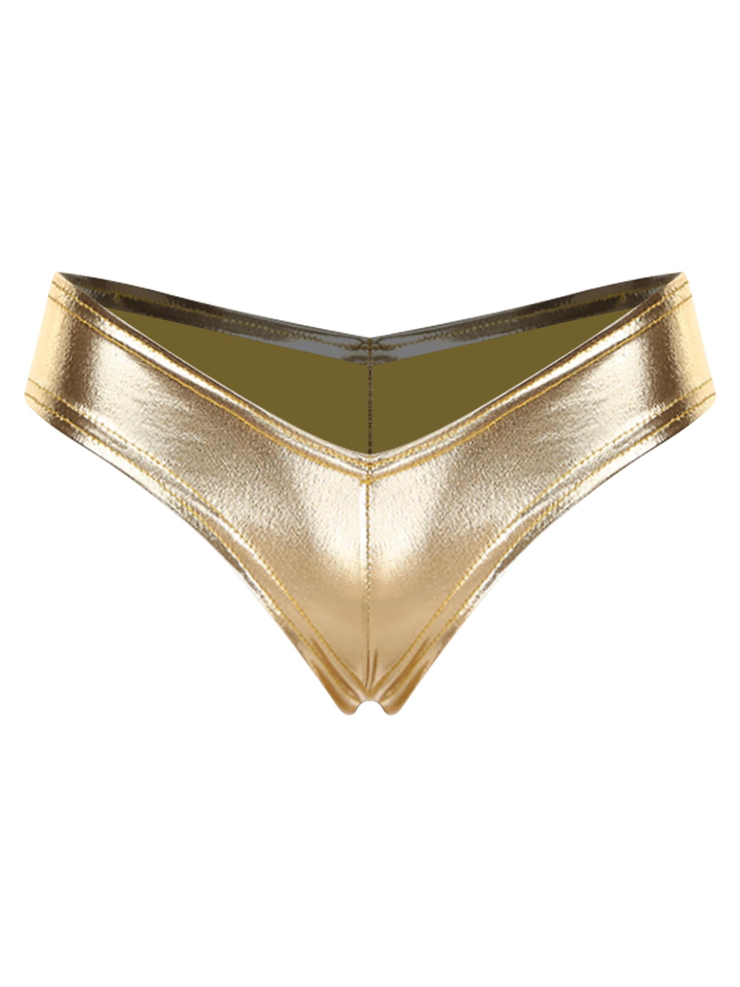 Women's Shiny Metallic Sexy Underwear Mini Booty Cheeky Shorts Bikini Bottoms Stretch Lingerie