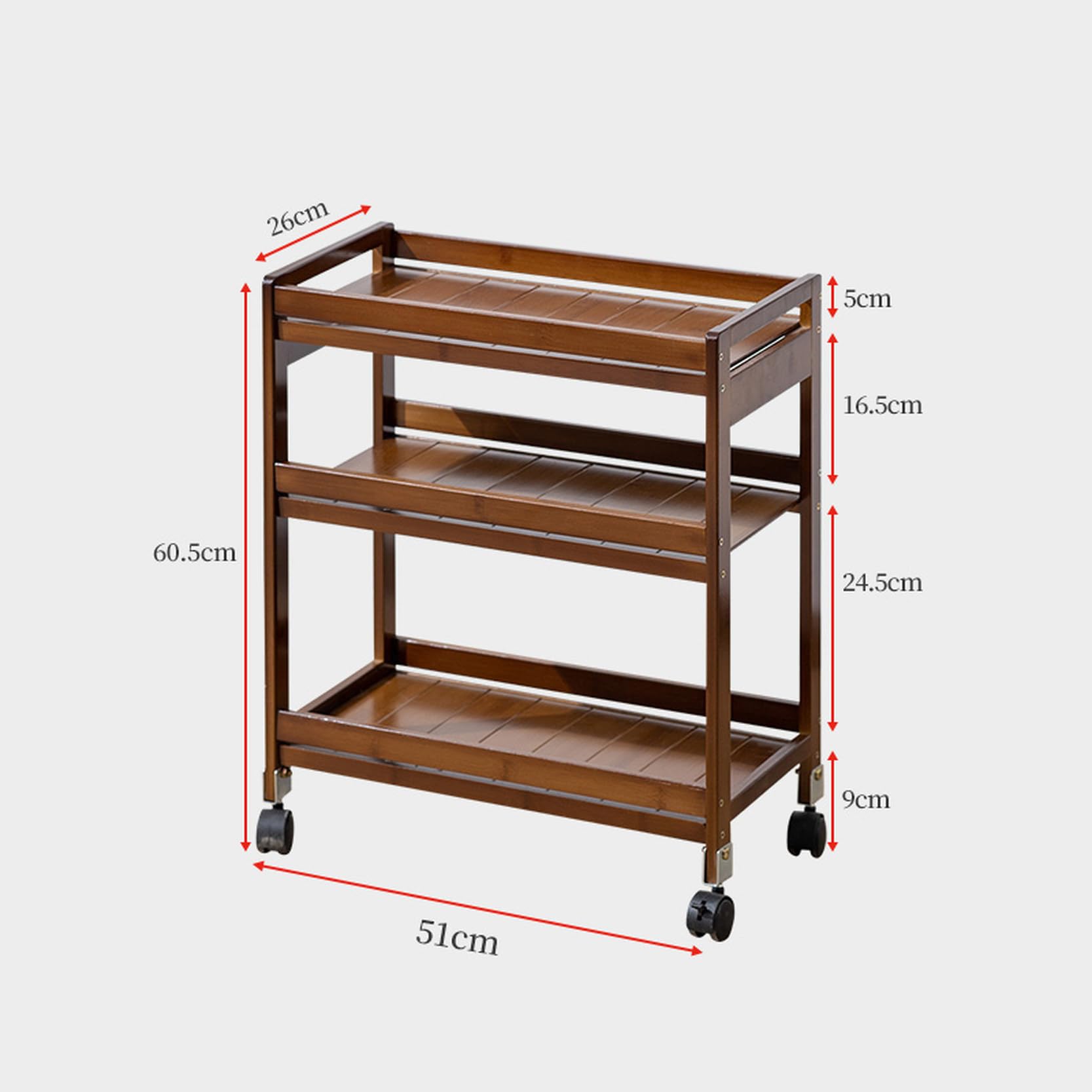 スリムワゴン木製キャスター付きナチュラル天然木・大理石柄天板 幅59cm スリムワゴン 3段 天然木 タイル キャスター付き 隙間