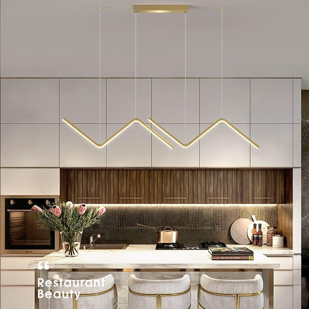 35.4-Inch Kitchen Island Pendant Lighting – 26W Dimmable Linear Light Fixture for Dining Room, Kitchen, Breakfast Bar, Living Room