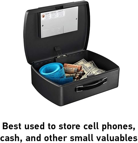 Miniatura 3 de P021E Caja fuerte de seguridad portátil para crear una combinación propia, 5.6 x 12.8 x 10.4 pulgadas, color negro