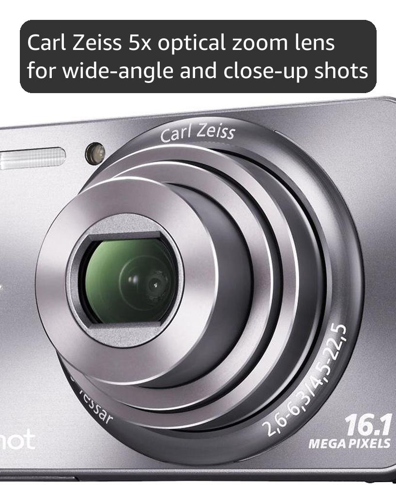 Sony Cyber-Shot DSC-W570 16.1 MP Digital Still Camera with Carl Zeiss Vario-Tessar 5x Wide-Angle Optical Zoom Lens and 2.7-inch LCD (Silver) (OLD MODEL)