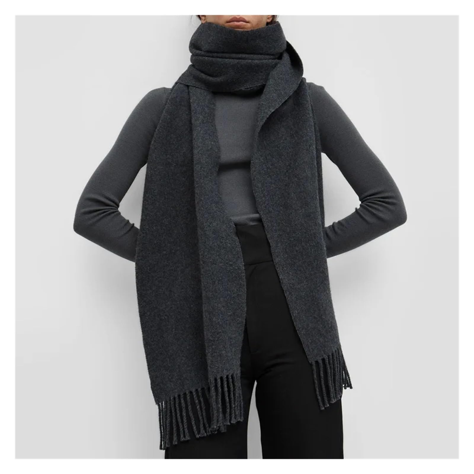 sciarpa invernale Luxury Winter Wool Scarf Women Cashmere Warm Female Shawls Wraps Thick Soft Scarves Stole Style Trends Versatile