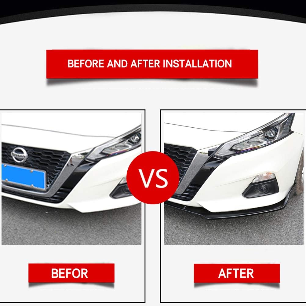 YOUNGERCAR Front Bumper Lip Fit for 2019 2020 2021 2022 Nissan Altima Gloss Black Style ABS Plastic Front Bumper Spoiler Splitter Wing