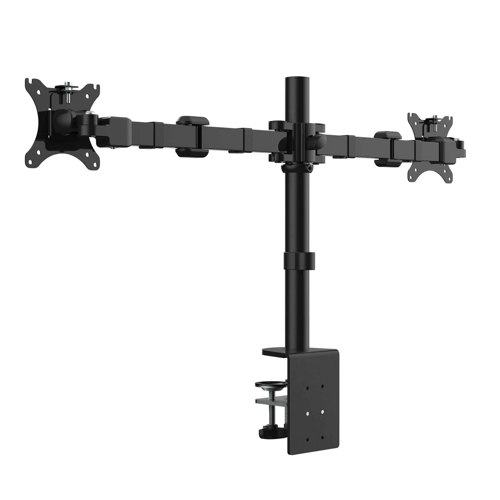 Fleximounts D1D Supporto Doppio Monitor per Schermo LED LCD da 10 a 27 Pollici Braccio Monitor Regolabile in Altezza Dimensioni VESA 75x75-100x100mm