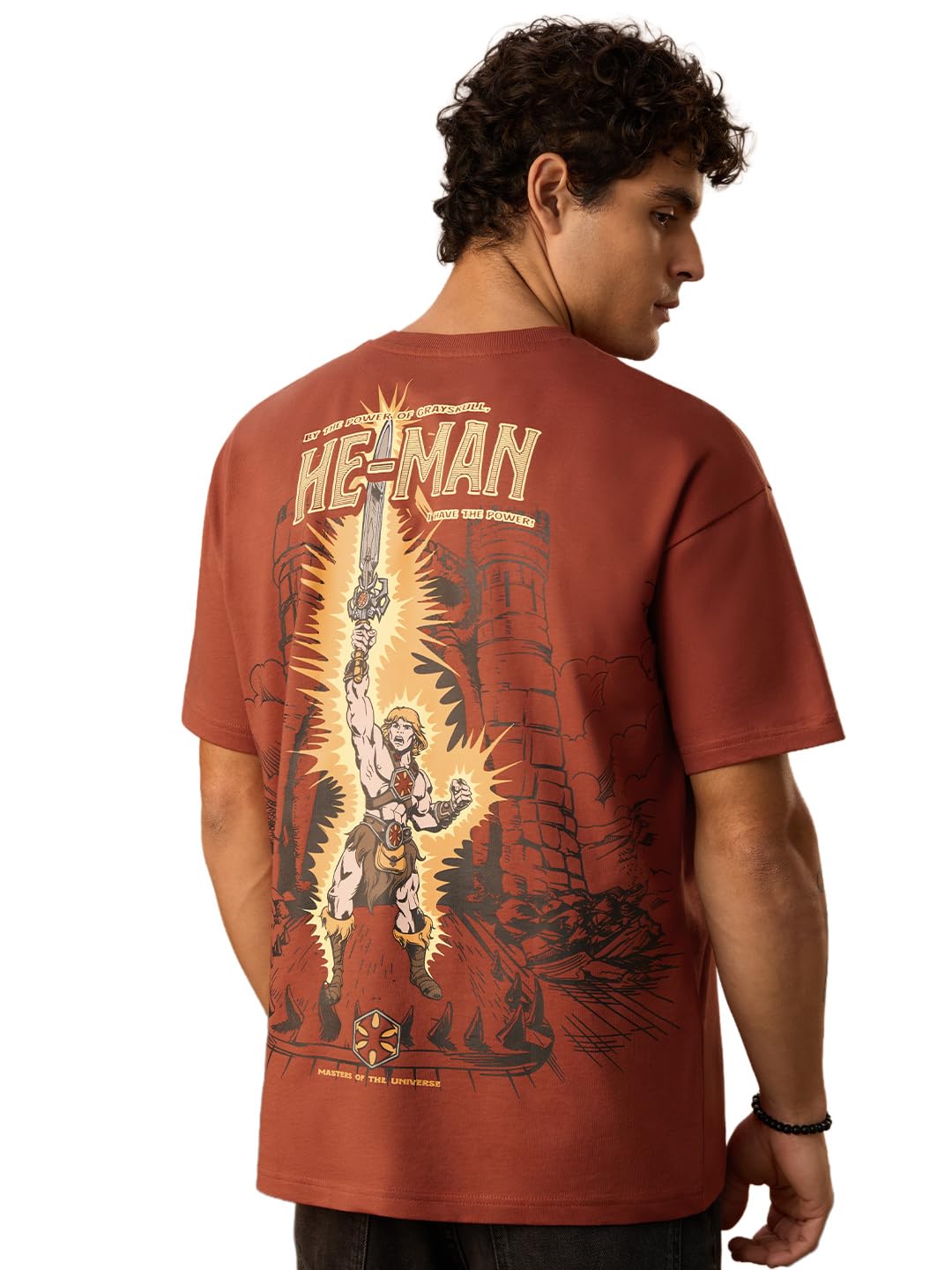 the souled store He-Man: Master Men and Boys Short Sleeves Round Neck Graphic Printed Casual Lightweight Drop Shoulder Streetwear Trendy Oversized T-Shirts-picture-32