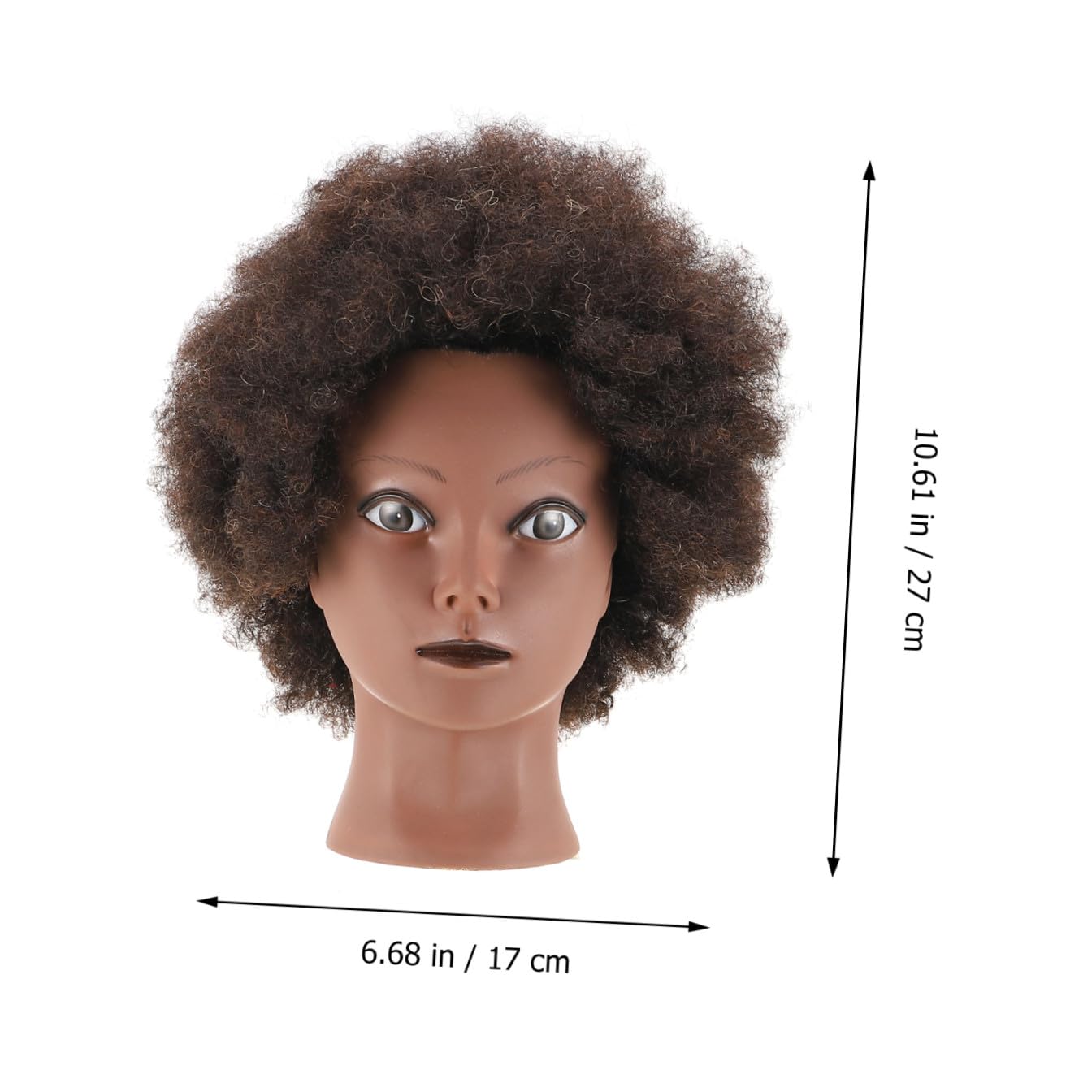 Haarübungskopf Puppe Schwarzer Friseur Übungskopf für Haarstyling | Friseur Kopf zum Üben Afro, Schwarzer Mannequinkopf mit Haaren Afro, für Haarstyling Training und Friseurakademie