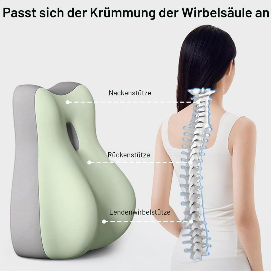 Noleva Kissen, 27 Grad Keilkissen aus Memory-Schaum für Rücken & Hüfte (#4)