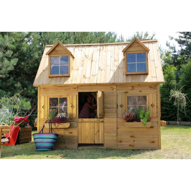 Casetta da giardino per bambini in legno "Sofia" 157x248x218 cm.