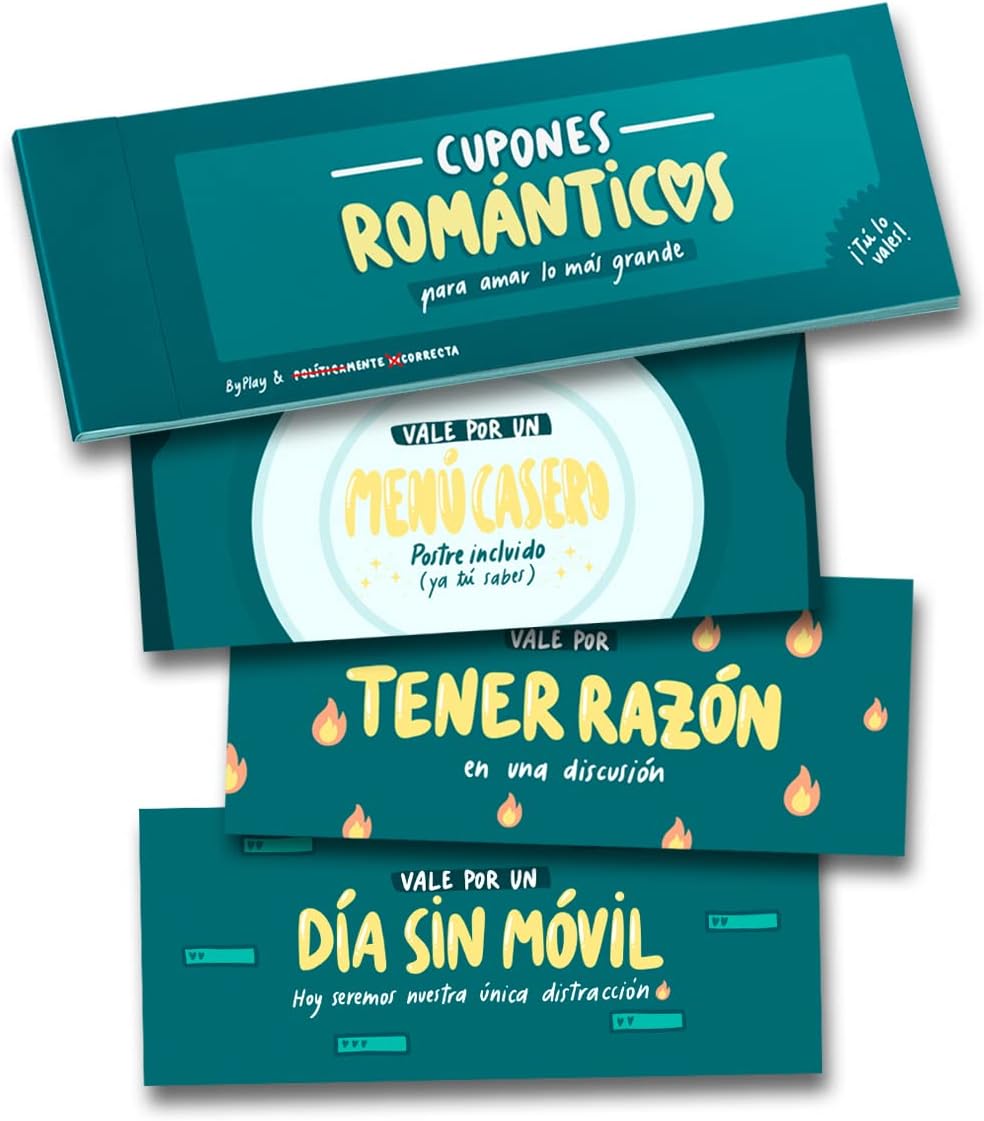 Talonario para Parejas - Vales para Parejas - Cupones Regalo, Retos Originales, 21 Planes Románticos en Pareja