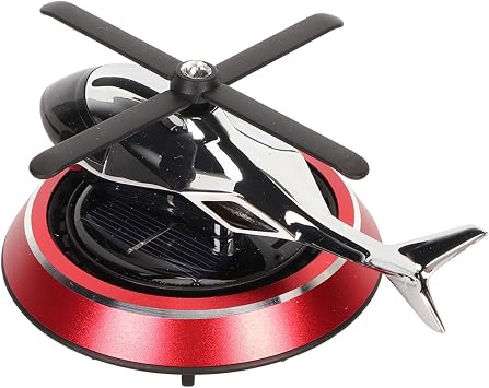 Focket Helicopter Car Air Fresheners Rotating, Solar Car Fresheners Airplane Car Perfume Decoration for Office Bar, Relieve Stress Alloy Car Essential Oil Diffuser for Home Red