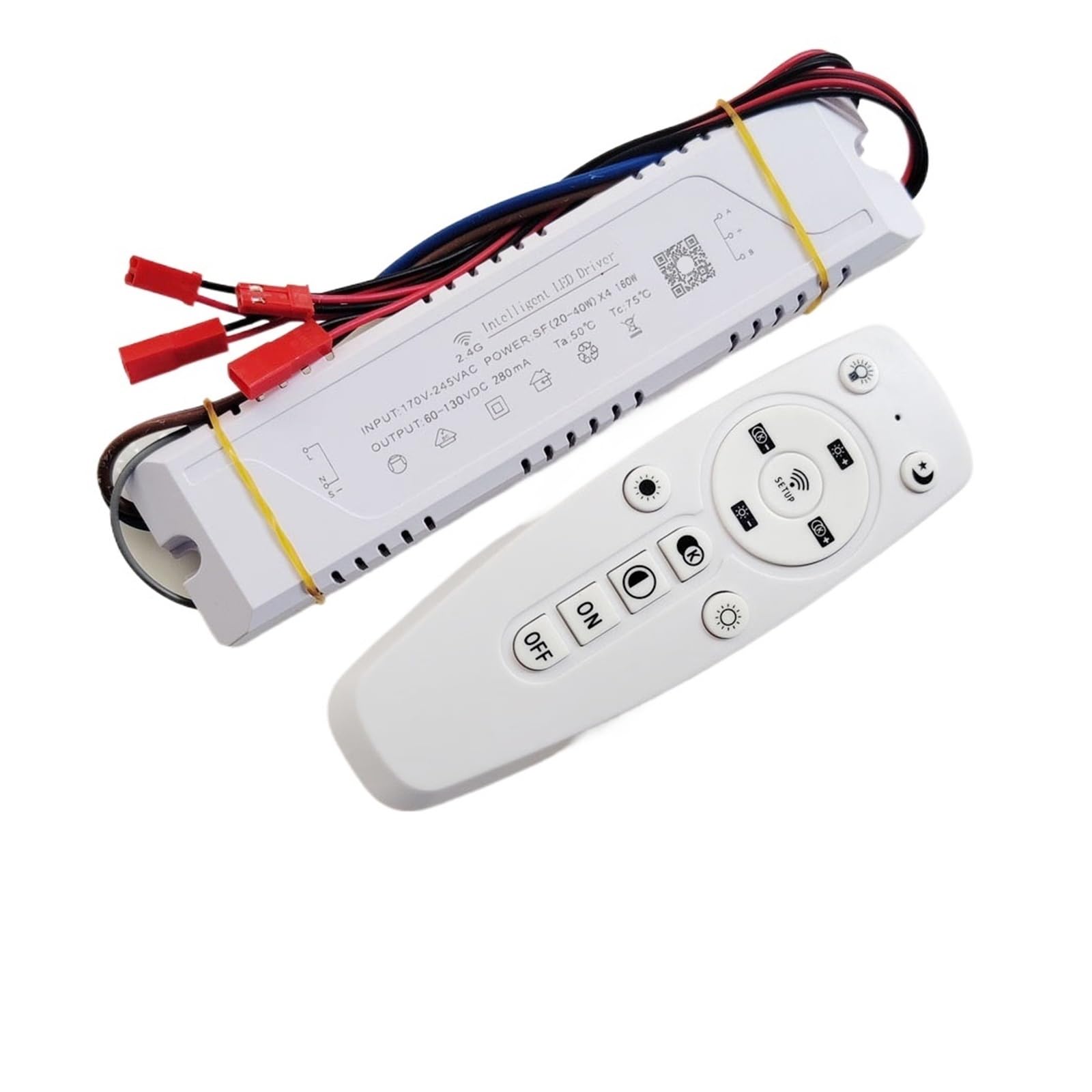 ZXAOMMBEA 2.4G Smart LED Driver APP Remote Control Power Supply dimming and Color Changing Transformer Connected to Light Strip((20-40W) X4 160W)