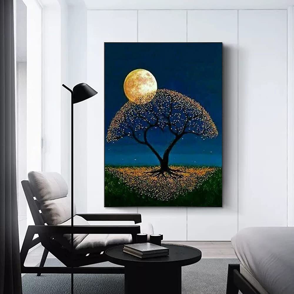 Peinture diamant lune 5D mosaïque cristal strass broderie art mural luxe