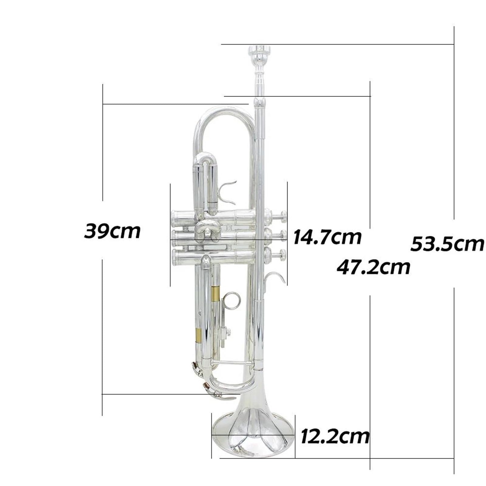Tromba Strumento A Tromba In Si Bemolle Corpo In Tubo Di Ottone Tromba In Argento Con Accessori In Tessuto Per La Pulizia Adatto Per Principianti E Adulti