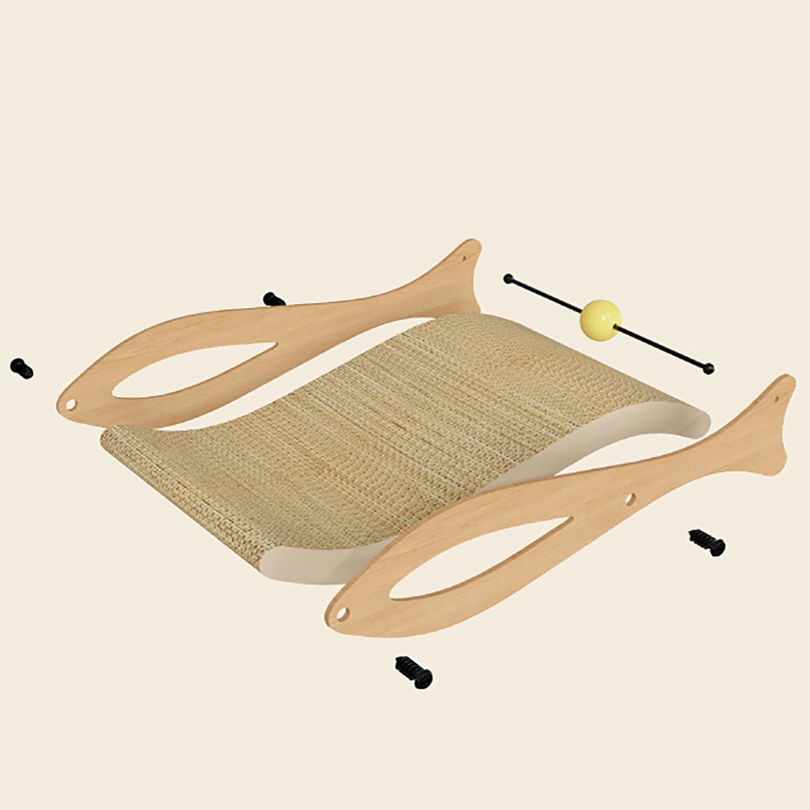 Planche À Gratter pour Chat De Type Poisson, Griffoir pour Chat en Carton Ondulé, Lit À Gratter pour Chat, Griffoir pour Chat Recyclable, Lit pour Animaux De Compagnie Respirant