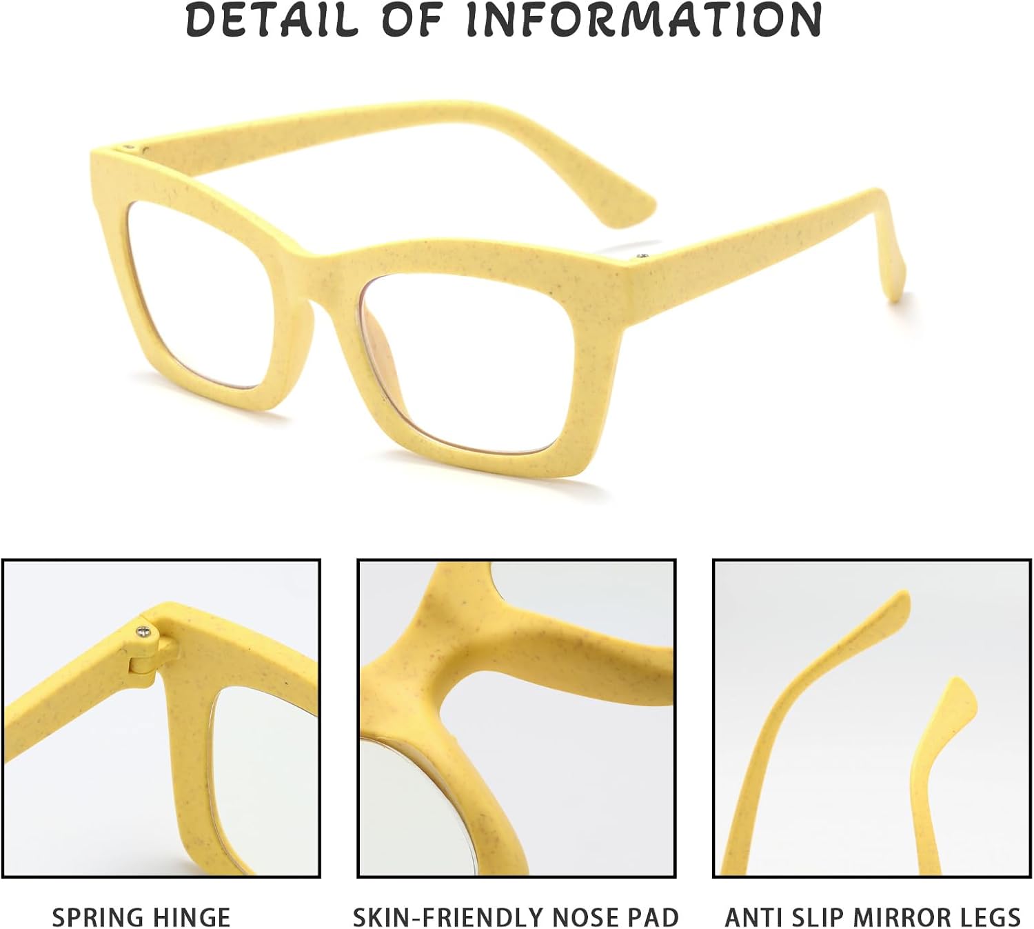 Oprah Style Square Reading Glasses Blue Light Blocking for Women Ladies Computer Readers Z05 - Image 6