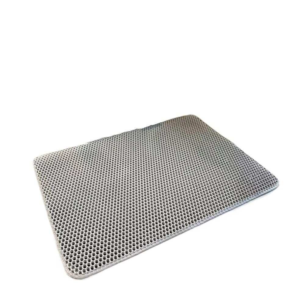 Cat Litter Mat, Double Layer Box Tray Pad, Washable Durable Pet Toilet Training(Gray)